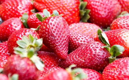 Close-up fresh ripe red strawberries, background, wallpaperの写真素材