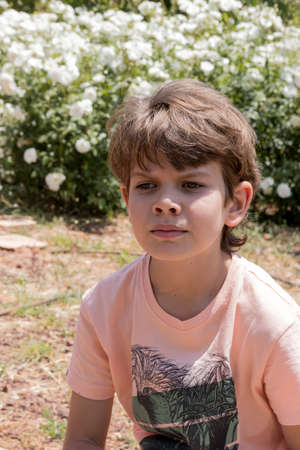 Face of cute boy closeの写真素材