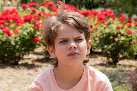 Face of cute boy closeの写真素材