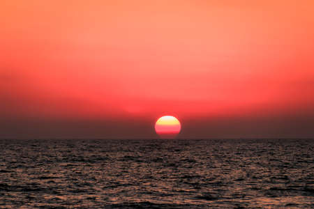 Sunset in the seaの写真素材