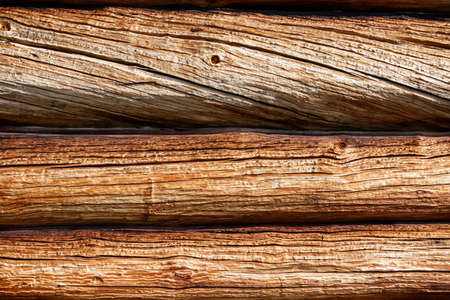 Wall of wooden untreated boardsの写真素材