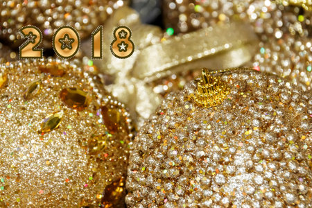 Handmade gold christmas balls.