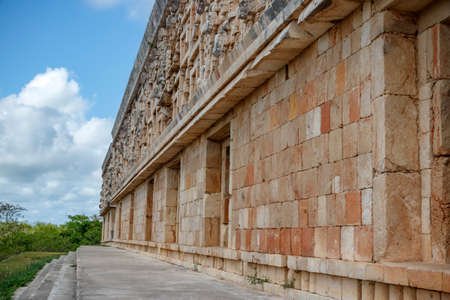 The wall of the palace of the ruler in the ancient city of Mayaの写真素材