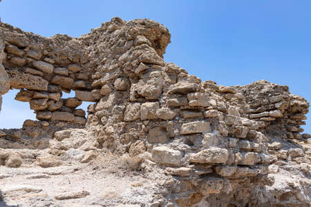 The ruins of an ancient fortification located in the Ashkelon National park. Israelの写真素材