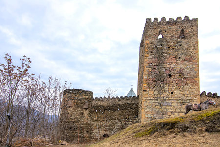Historical Ananuri Fortified Castle on the Aragvi River in Georgia