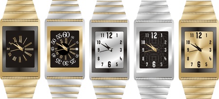 watch classic dial vector whis gold bracelet のイラスト素材