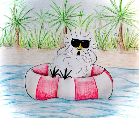 relaxing chickenの写真素材