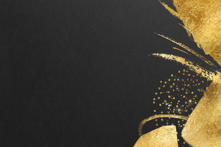 Background Texture Japanese Style Japanese Paper Frame Grunge Paint Brush Art Black Gold Powder Lux Designの写真素材