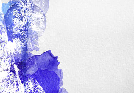 Background Watercolor Alcohol Ink Art Texture Collage Frame Embossed Paper Blue Summerの写真素材