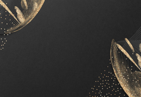Elegance Christmas Background Texture Luxury Glitter Frame Gold Leaf New Year's Card New Year Retro...