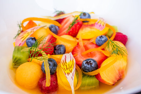Specially prepared fruits prepared with culinary art