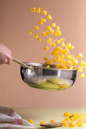 Pastas in saucepan