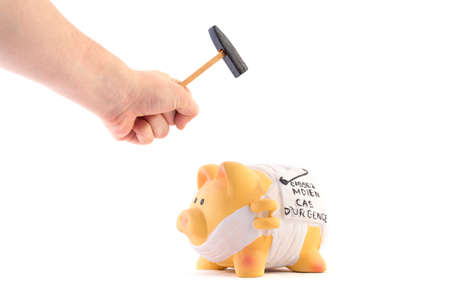 Piggy bank will be brokenの写真素材