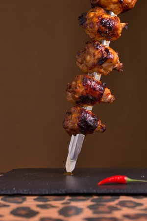 Skewer of Brazilian meat served with sword