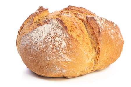 traditional round bread on a white background