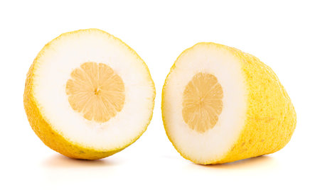 Large yellow lemon for candied on white background