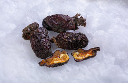 Fig of sea or violet in ice at a fishmonger's (Microcosmus sabatieri)