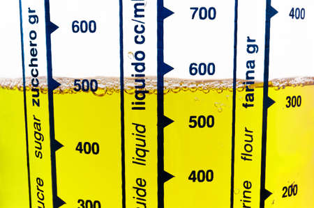 Closeup on a Full Measuring Jugの写真素材