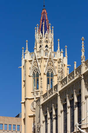View of the Tower of the Municipal Exhibition Palace in Valencia, Spainの写真素材