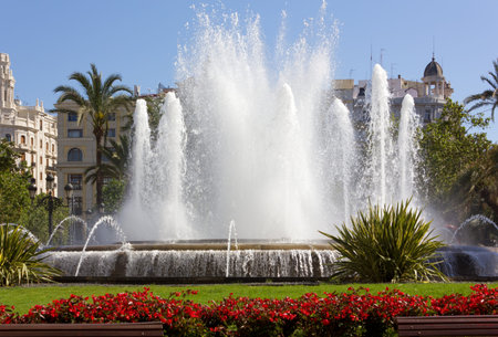 Fountain in Valencia, Spainの写真素材