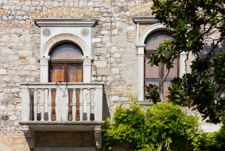 Detail of the exterior wall of an historic buildingの写真素材