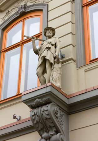 Mythological Statue On the Facadeの写真素材