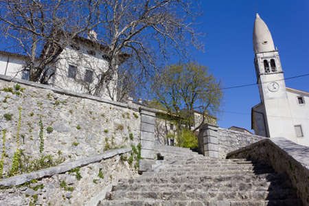 Village of Stanjel on the Karst plateau Sloveniaの写真素材