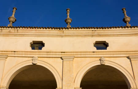Detail of the colonnade of Villa Manin in Friuli, Italyのeditorial素材