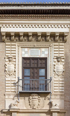 Detail of the exterior of a historic palace in Granada, Spainの写真素材