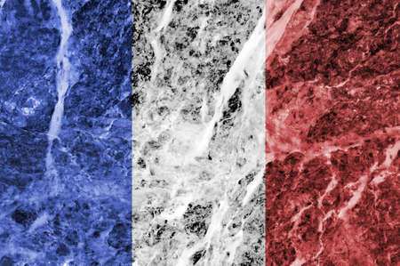 National flag of France on a marble textureの写真素材