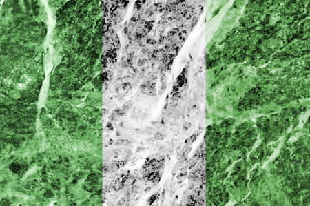 National flag of Nigeria on a marble textureの写真素材
