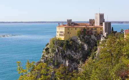 DUINO AURISINA - October 23, 2017: Castle of Duino on the coastline near Trieste, Italyのeditorial素材
