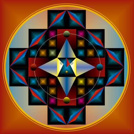 combination of real images with digital designs to build representative symbolic imagesの写真素材