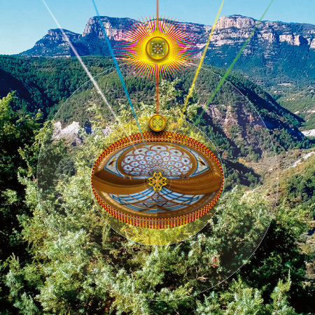 combination of real images with digital designs to build representative symbolic imagesの写真素材