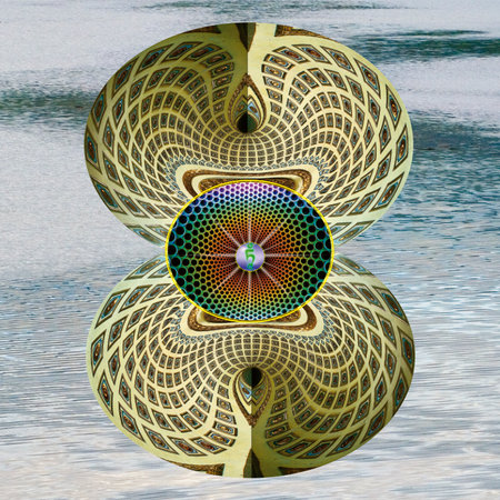 combination of real images with digital designs to build representative symbolic imagesの写真素材