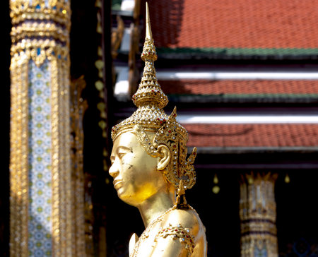 Buddha statue in Wat Phra Kaew, Bangkok, Thailandの写真素材