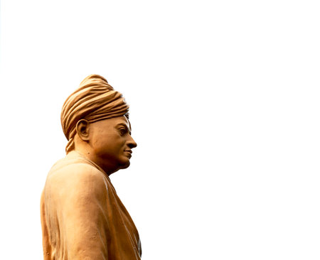 Statue isolated on white background, clipping path included.の写真素材