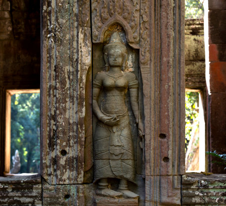 Statue in Angkor Wat, Siem Reap, Cambodiaの写真素材