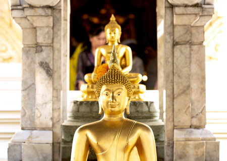Buddha statue in Wat Pho, Bangkok, Thailand.の写真素材