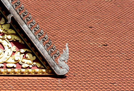 Thai style pattern on the roof of Thai temple, Thailand.の写真素材