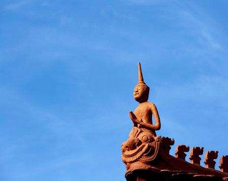 Buddha statue on blue sky background,Thailand.selective focusの写真素材