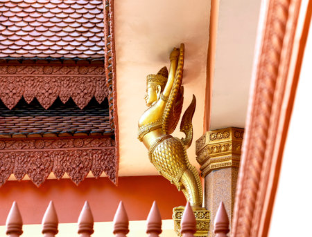 Thai style molding art in the temple,Thailand.の写真素材