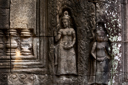 Angkor Wat, Siem Reap, Cambodia. The temple was built by the Khmer Empire.の写真素材
