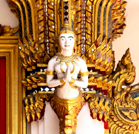 Thai style molding art in the temple, Thailand. (Selective focus)