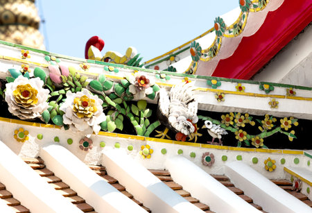 Detail of the roof of a buddhist temple in Thailand
