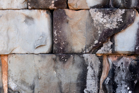 Background of stone wall texture. Abstract background of stone wall texture.の写真素材