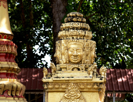 Buddha statue in thai temple,Chiangmai Thailandの写真素材