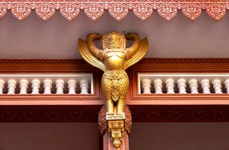 Thai style molding art in the temple,Thailand.の写真素材