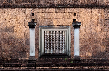 Old stone door in buddhist temple, Bali, Indonesia