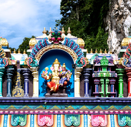 Colorful temple in Kolkata, West Bengal, Indiaの写真素材